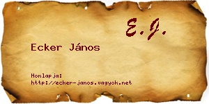 Ecker János névjegykártya